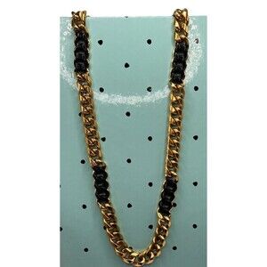 Vintage‎ Heavy Goldtone Black Link Chain signed Givenchy 1976 Paris New York